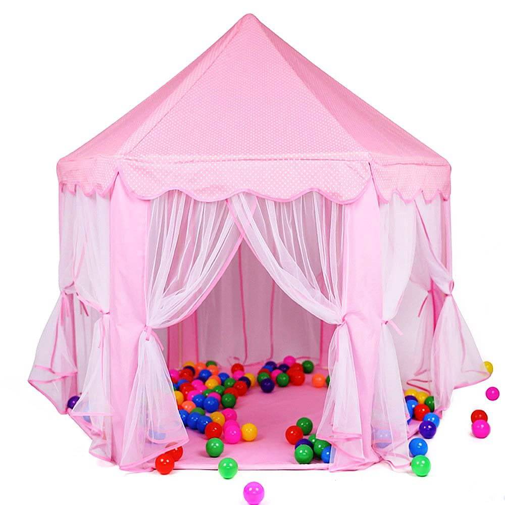 Kids Prince Princess Castle Play Tent - Blue