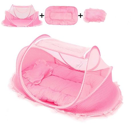 Foldable Portable Children Mosquito Nets Baby Bed – Pink