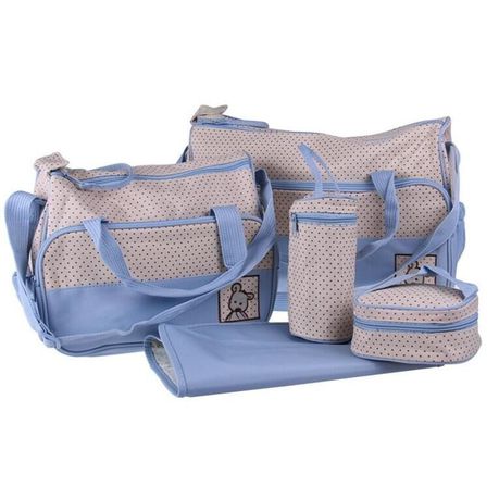 Multifunctional Baby Diaper Handbag Set 5 Piece - Blue