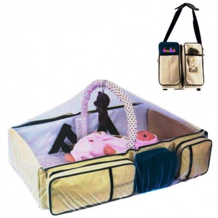 2-in-1 Baby Bed And Bag With Net - Pink