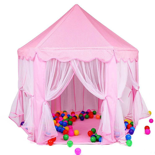 Kids Prince Princess Castle Play Tent - Blue