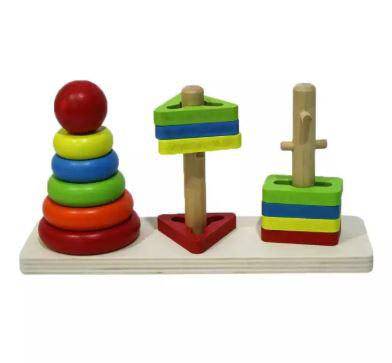 Multicolored Rainbow Three Tower Toy