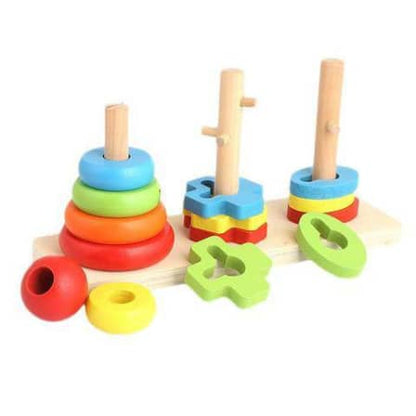Multicolored Rainbow Three Tower Toy
