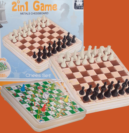 2 in 1 Game Metals Chessboard