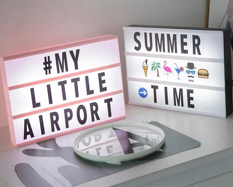 A4 LED Message Light Box - Black