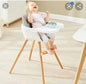 Wooden High Feeding Chair with Tray  - light grey