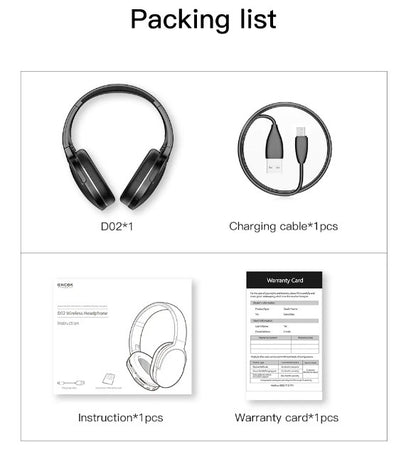 Baseus D02 Wireless Headphone Bluetooth 5.0 - Black